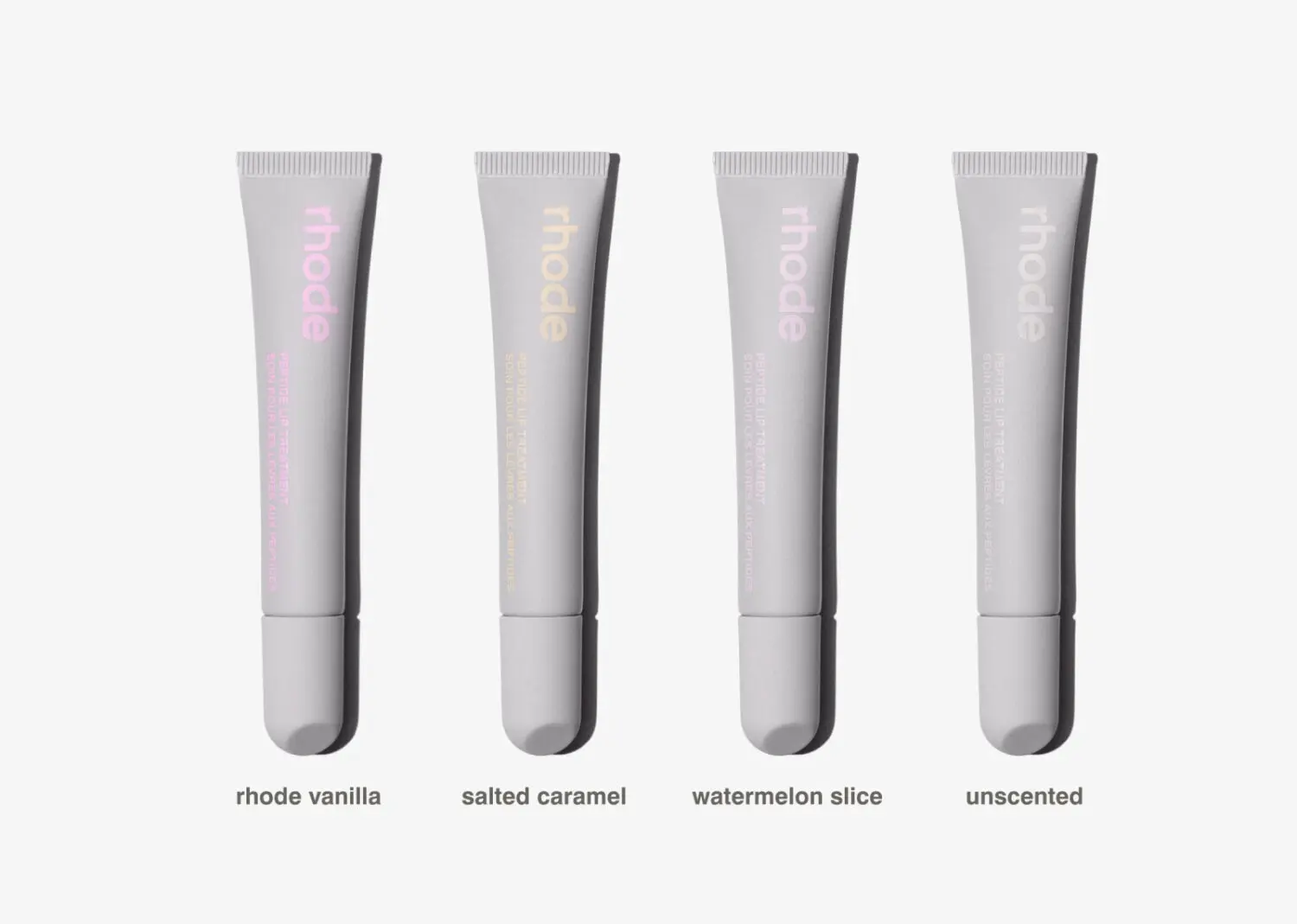 rhode peptide lip treatments all four scents together