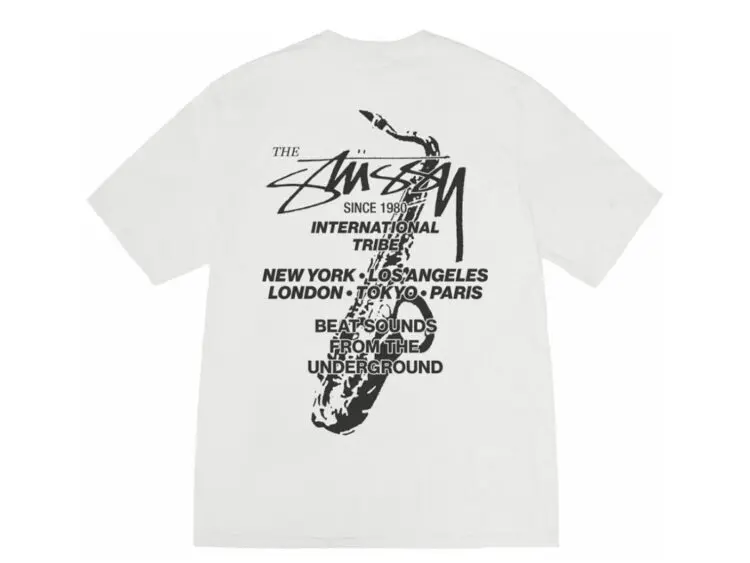 stussy beat sounds pigment dyed tee natural
