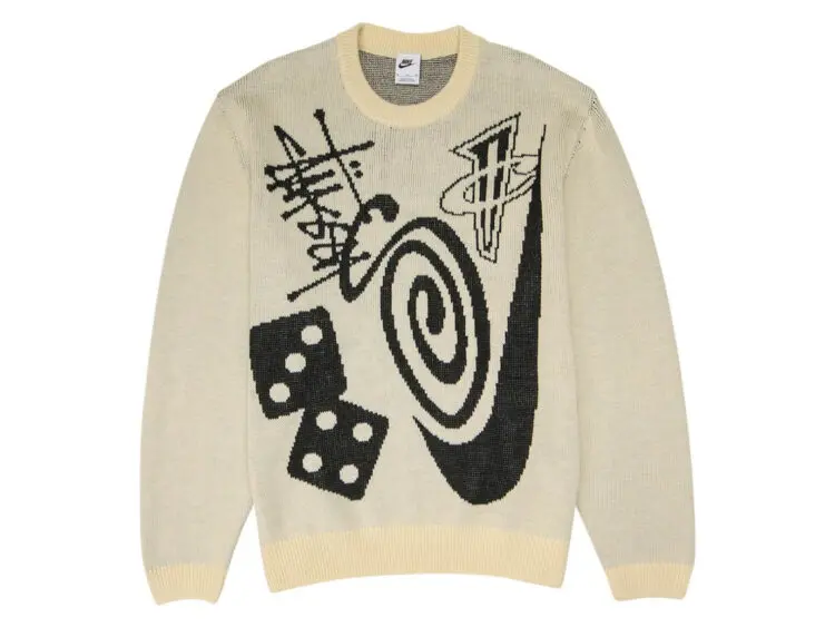 nike x stussy knit sweater natural