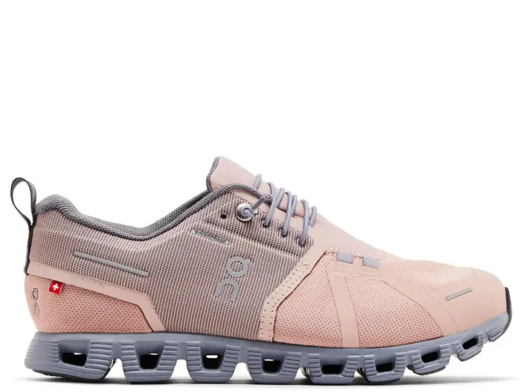 on running cloud 5 waterproof rose fossil (w)