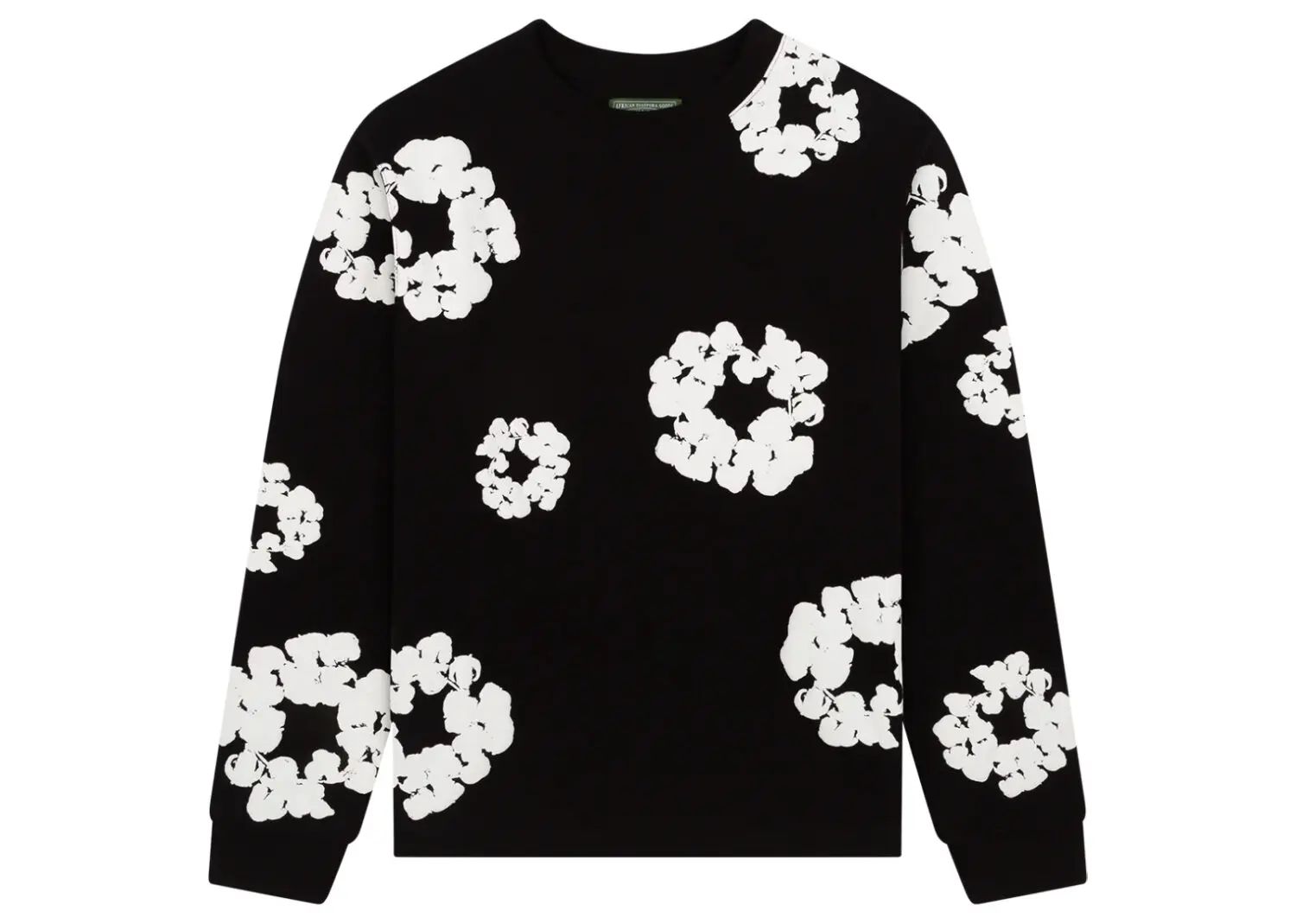 denim tears long sleeve cotton wreath t shirt black