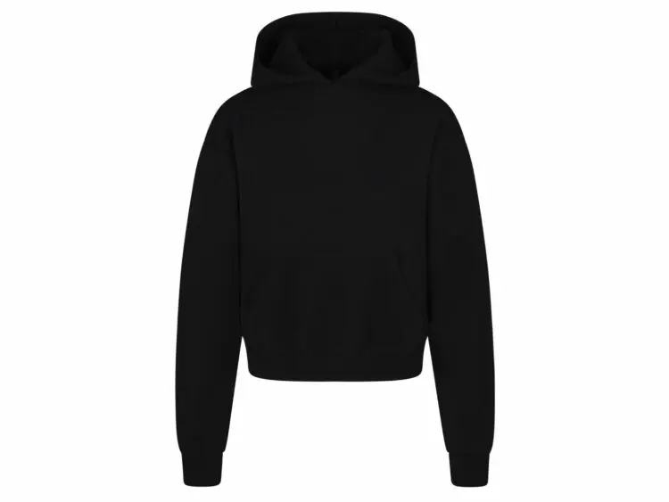 skims cotton fleece classic hoodie onyx