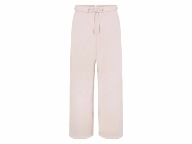 skims cotton fleece classic straight leg pant barely pink