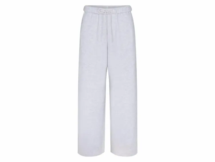 skims cotton fleece classic straight leg pant light heather grey