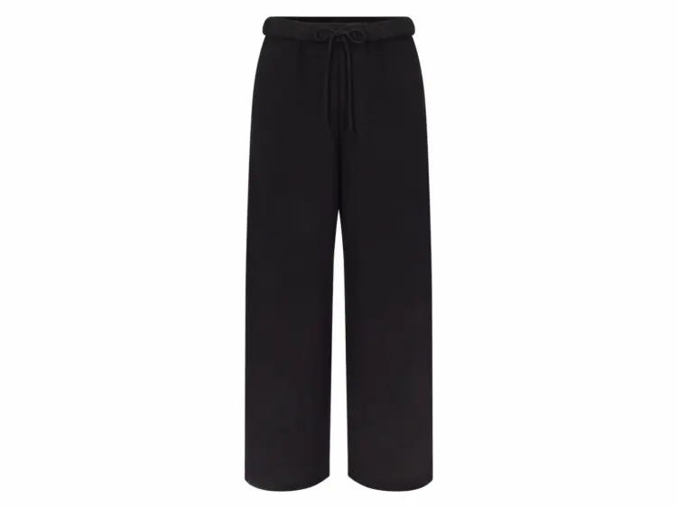 skims cotton fleece classic straight leg pant onyx