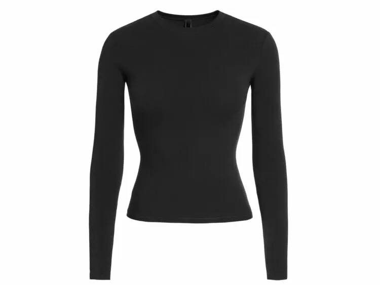 skims cotton jersey long sleeve t shirt soot