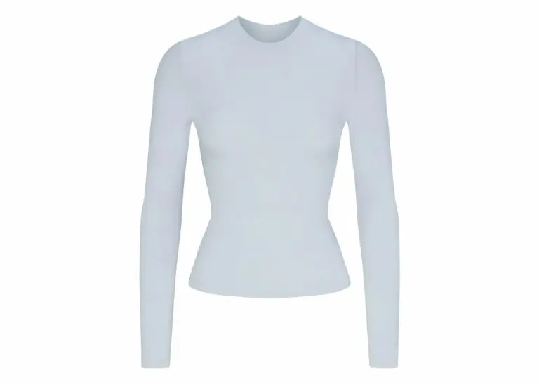 skims cotton jersey long sleeve t shirt zen blue