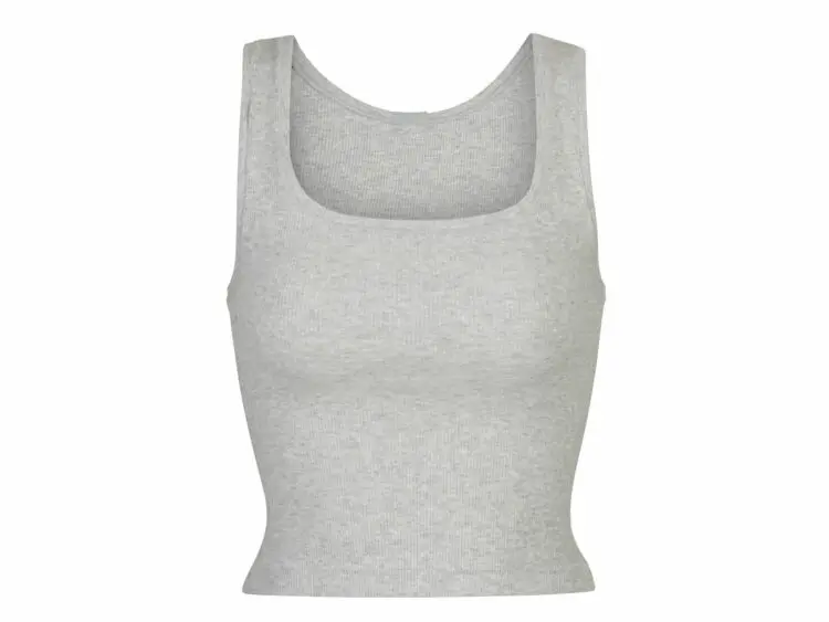 skims cotton rib tank light heather grey