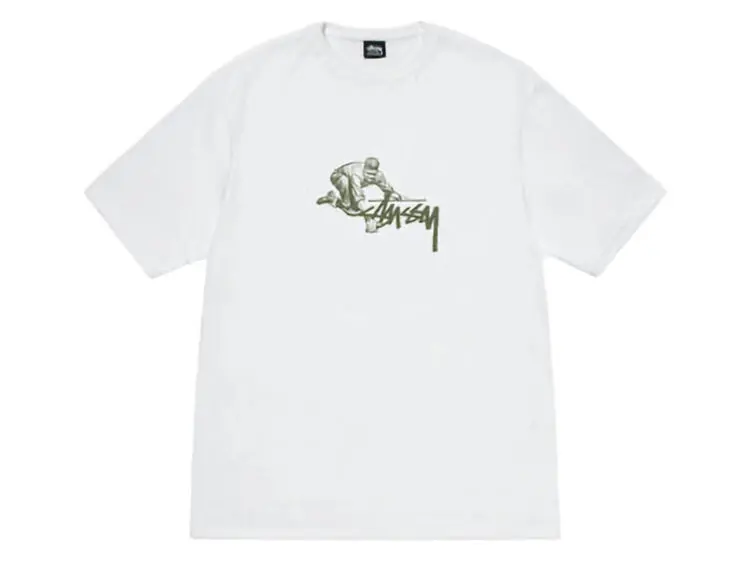stussy worker tee white