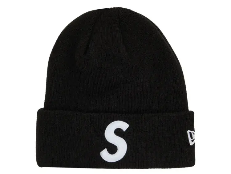 supreme new era s logo beanie (fw24) black