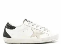 golden goose super star gold star black glitter heel (w)