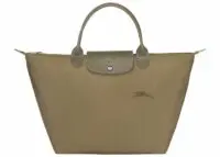 longchamp le pliage green medium handbag artichoke