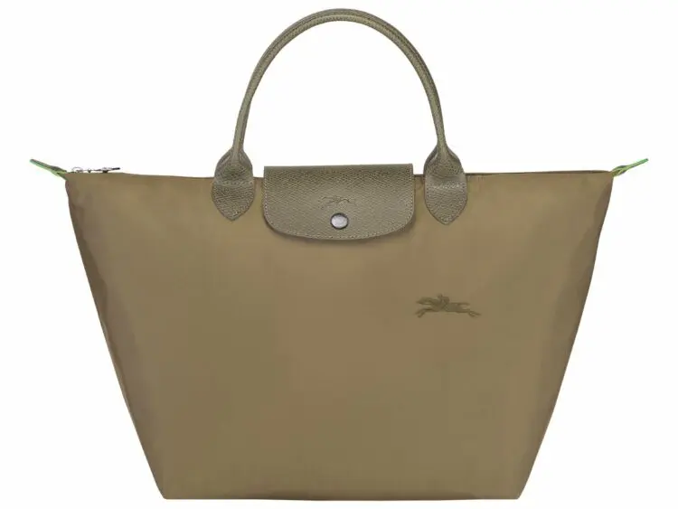 longchamp le pliage green medium handbag artichoke