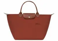 longchamp le pliage green medium handbag chestnut