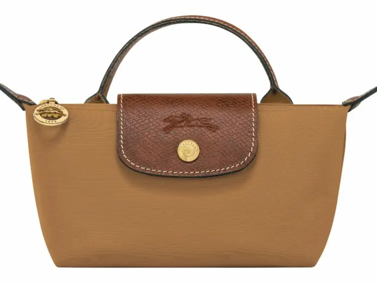 longchamp le pliage original pouch with handle fawn