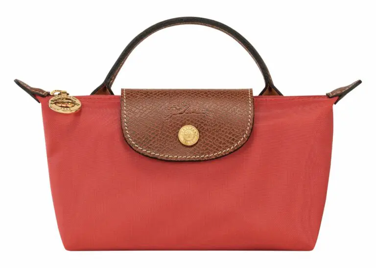 longchamp le pliage original pouch with handle tomato