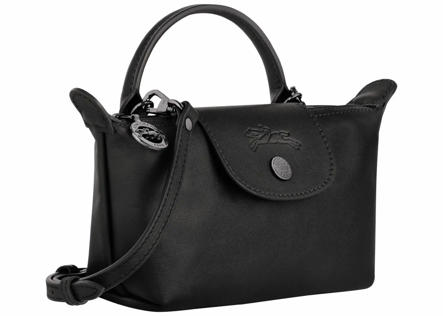 longchamp le pliage xtra xs pouch leather black