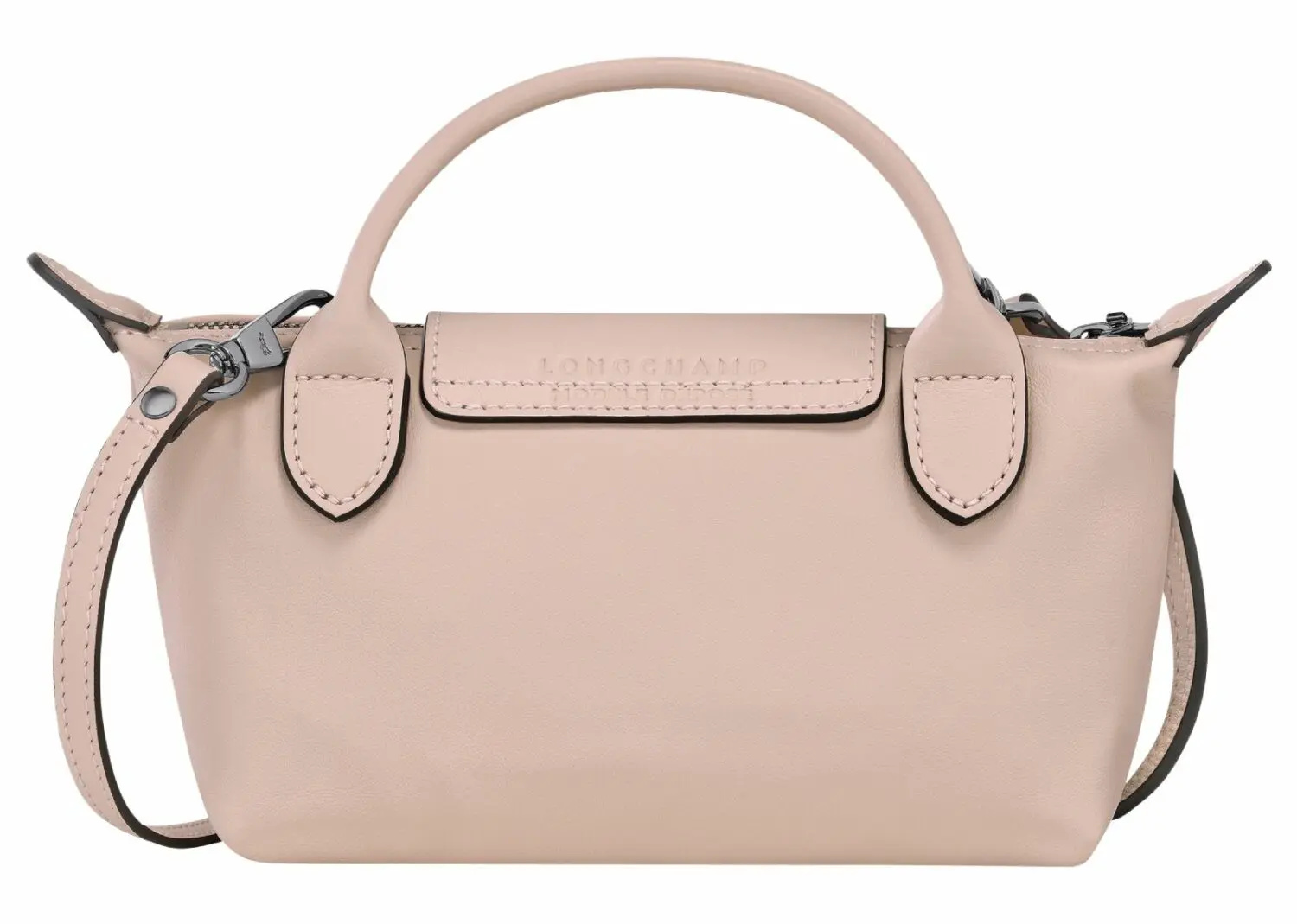 longchamp le pliage xtra xs pouch leather nude