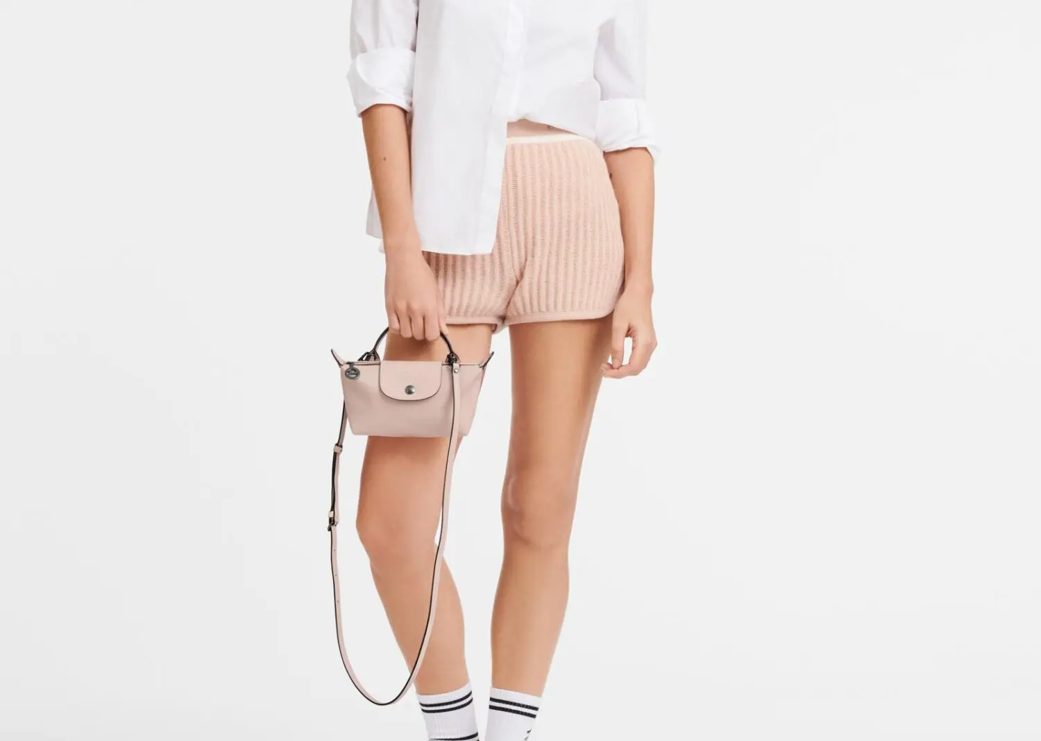 longchamp le pliage xtra xs pouch leather nude