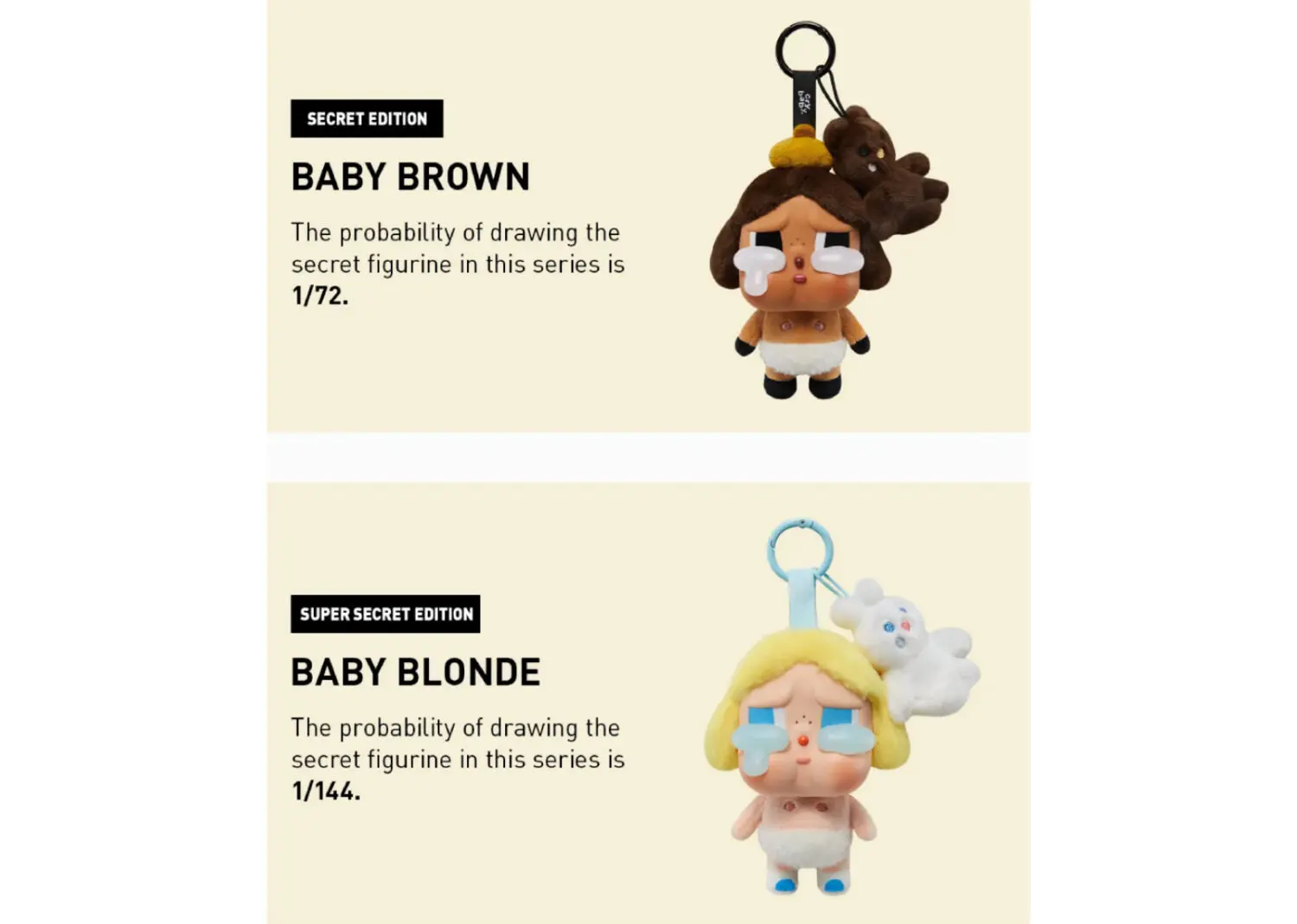 pop mart crybaby crying again series vinyl face plush sealed case (6 blind box)