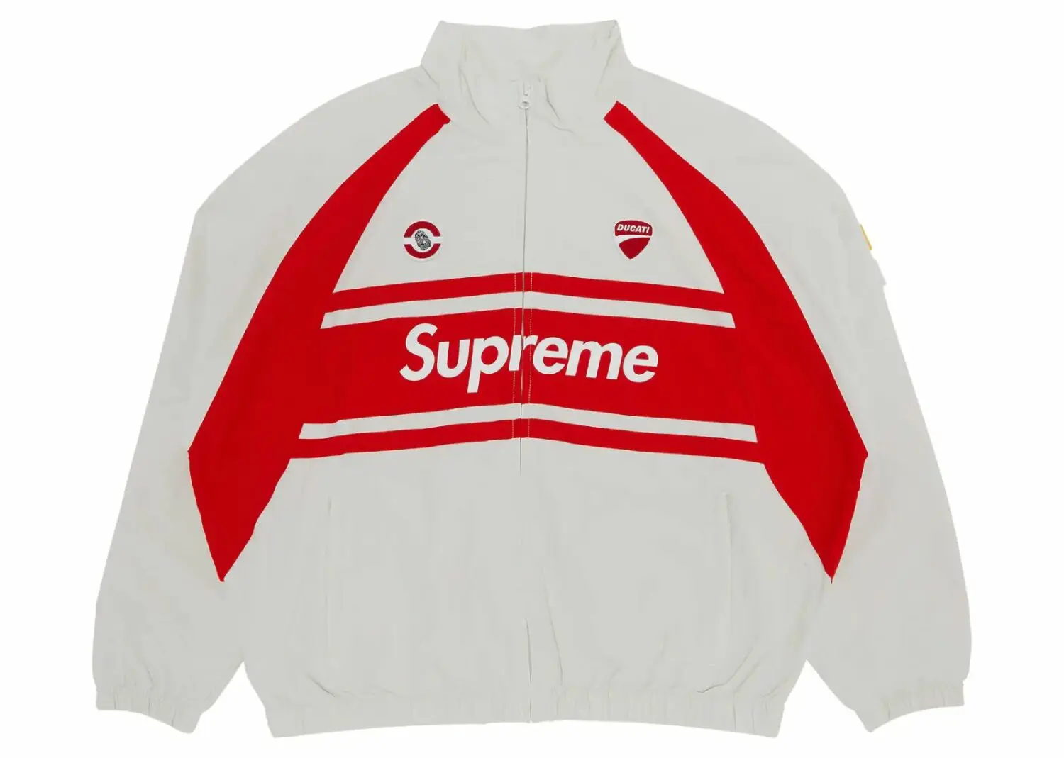 supreme ducati track jacket light grey