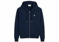 ami paris ami de coeur hoodie midnight blue
