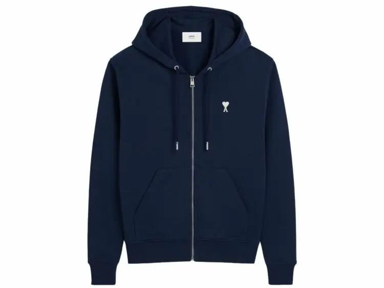 ami paris ami de coeur hoodie midnight blue