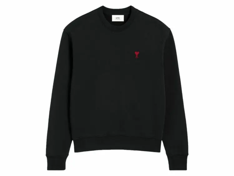 ami paris logo embroidered sweatshirt black