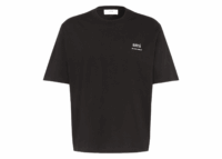 ami paris logo embroidered t shirt black