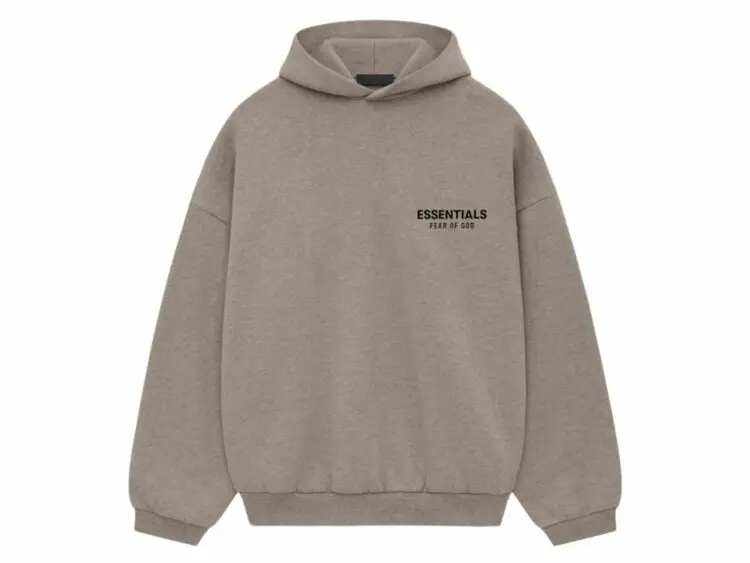 fear of god essentials fleece hoodie (fw24) heather gray