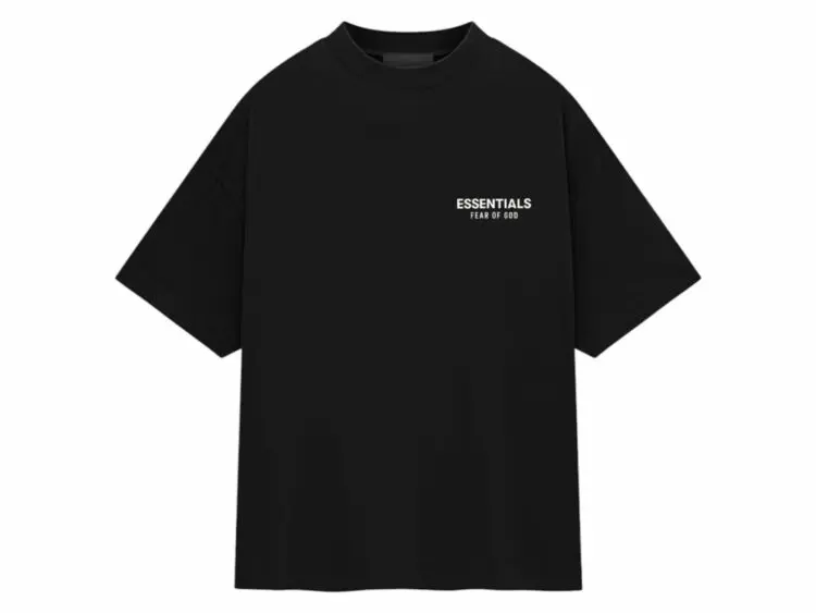 fear of god essentials jersey crewneck t shirt black