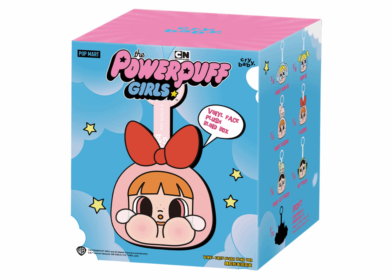 pop mart crybaby x powerpuff girls series vinyl face plush single blind box