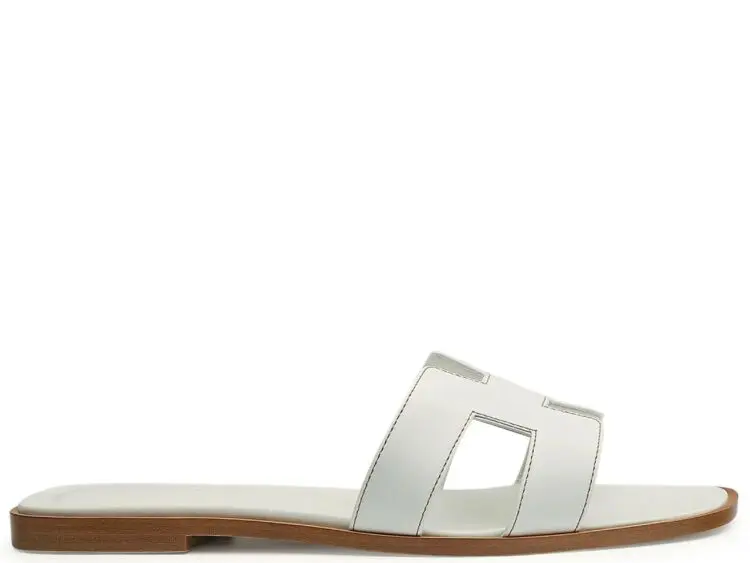 hermes oran sandal blanc box calfskin leather