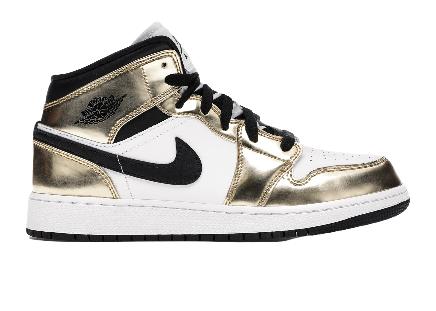 Nike Air Jordan 1 Mid Metallic Gold Black White (GS)