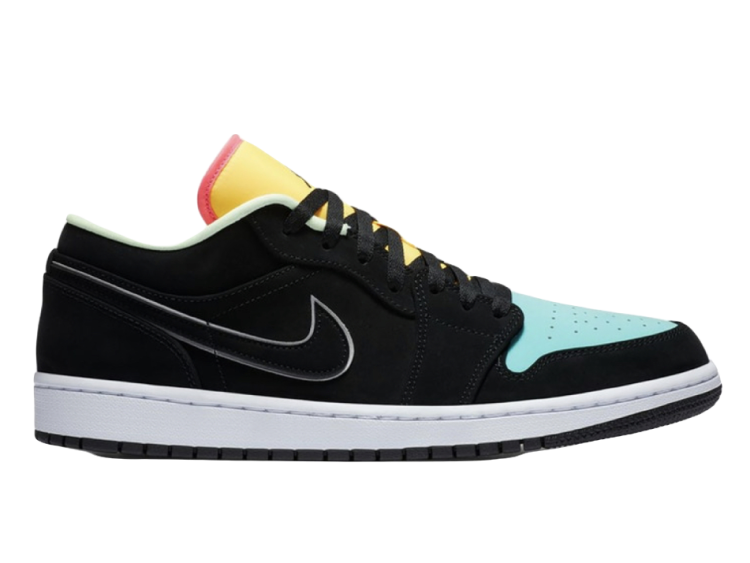 Jordan 1 Low Black Aurora Green Laser Orange