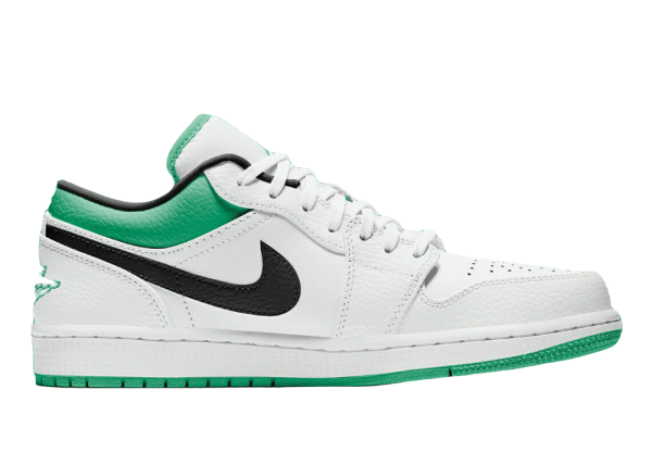 Nike Air Jordan 1 Low White Lucky Green Tumbled Leather (GS)