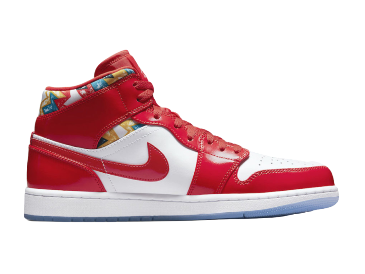 Nike Air Jordan 1 Mid Barcelona Sweater Red Patent