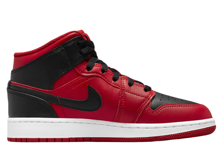 nike air jordan 1 mid reverse bred (gs)