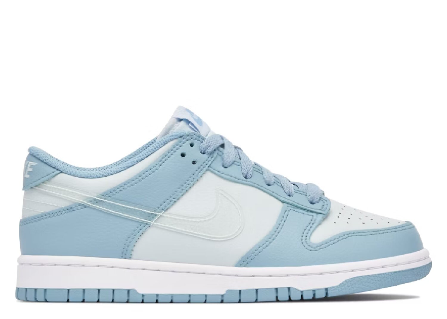 nike dunk low clear blue swoosh (gs)