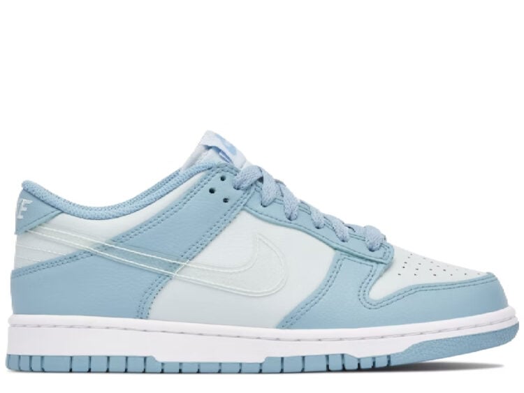 nike dunk low clear blue swoosh (gs)