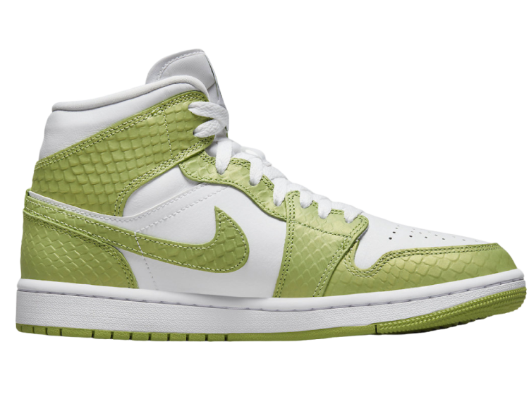 nike air jordan 1 mid green python (w)