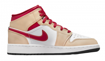 Nike Air Jordan 1 Mid Light Curry Cardinal (GS)
