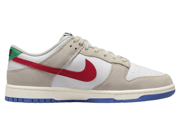 nike dunk low light iron ore red blue