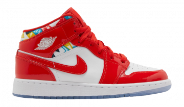 Nike Air Jordan 1 Mid Barcelona Sweater Red Patent (GS)