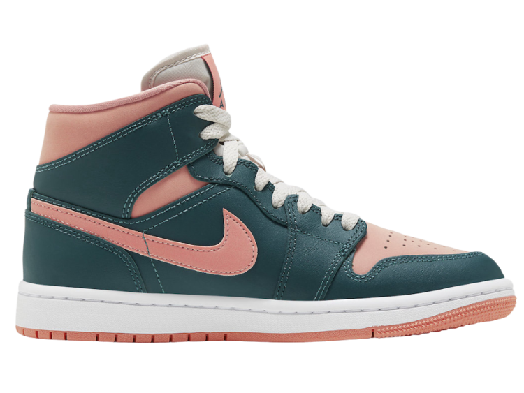 nike air jordan 1 mid dark teal green (w)