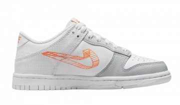 Nike Dunk Low SE 3D Swoosh Pure Platinum Total Orange (GS)