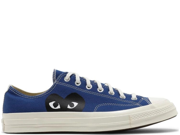 converse comme des garçons play x chuck 70 low blue quartz