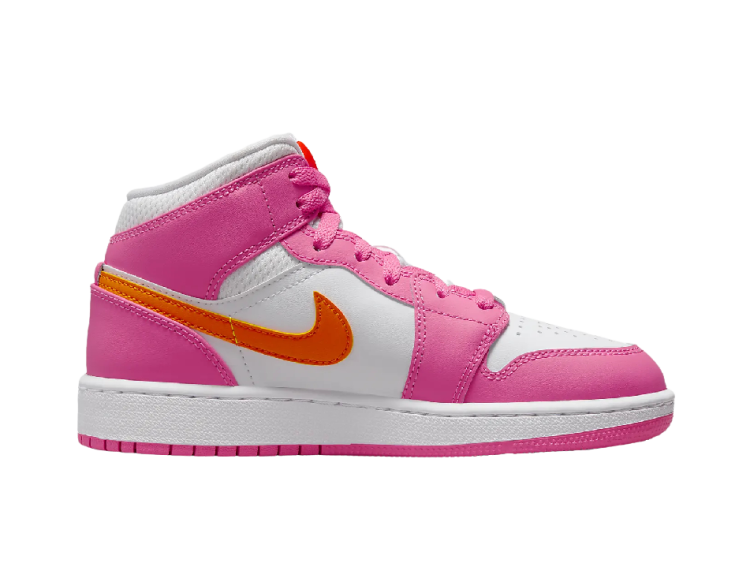 nike air jordan 1 mid pinksicle safety orange (gs)