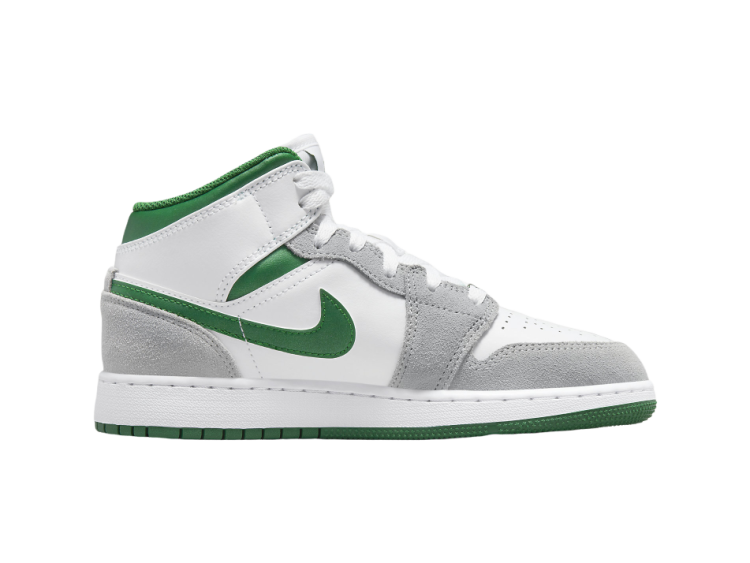 nike air jordan 1 mid se white pine green (gs)