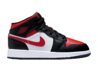 Nike Air Jordan 1 Mid Black Fire Red (GS)